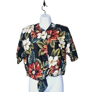 Leger Vintage Lightweight Hawaiian Crop Button Down